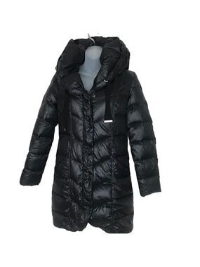 TAHARI Black Puff Down Jacket With Hood  Size XXS